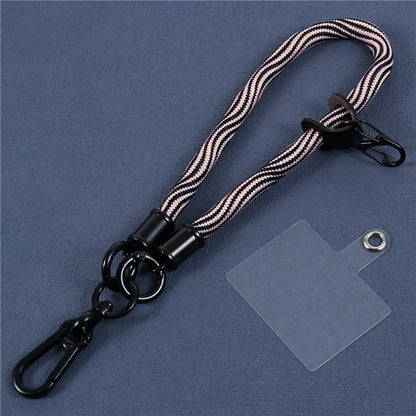 8mm 30cm S-Texture Hand Wrist Strap Short Lanyard Strap with Patch for Mobile Phone Keys Camera