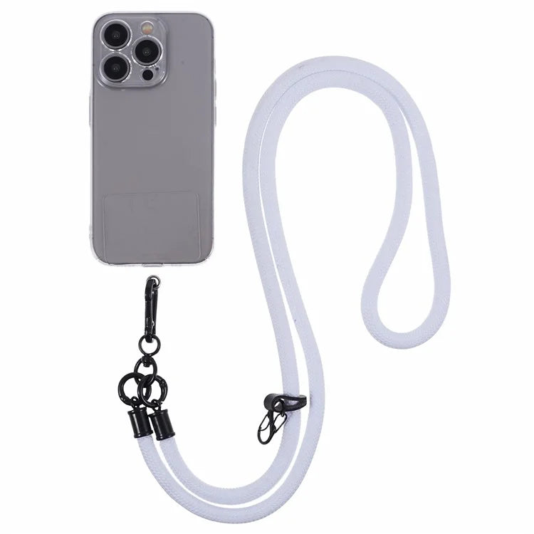 Style A Solid Color Phone Strap 10mm Crossbody Nylon Phone Charm with Clear Patch