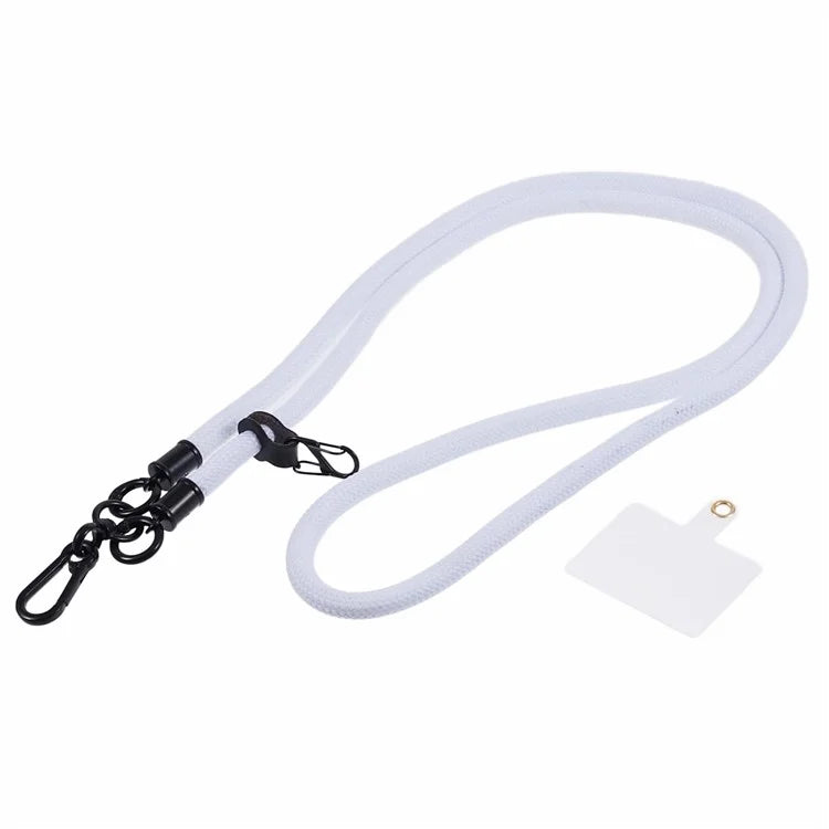 Style A Solid Color Phone Strap 10mm Crossbody Nylon Phone Charm with Clear Patch