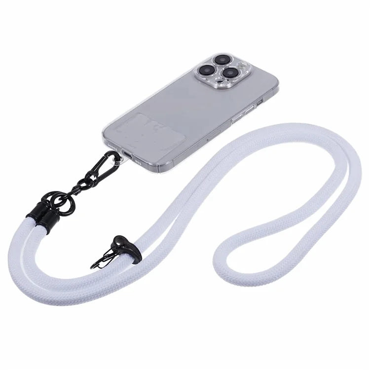 Style A Solid Color Phone Strap 10mm Crossbody Nylon Phone Charm with Clear Patch