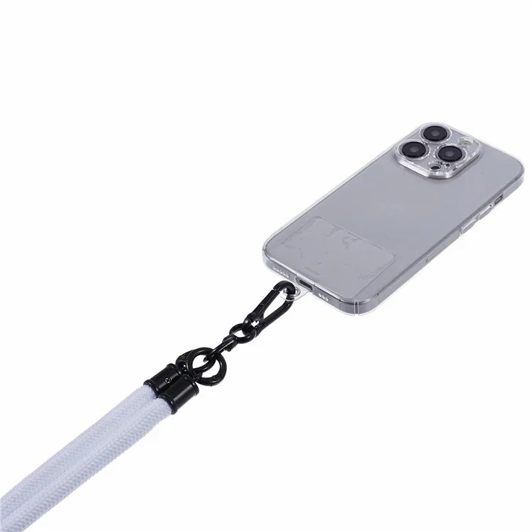 Style A Solid Color Phone Strap 10mm Crossbody Nylon Phone Charm with Clear Patch
