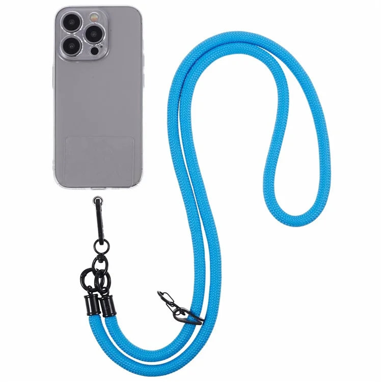 Style A Solid Color Phone Strap 10mm Crossbody Nylon Phone Charm with Clear Patch