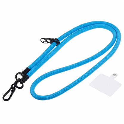 Style A Solid Color Phone Strap 10mm Crossbody Nylon Phone Charm with Clear Patch