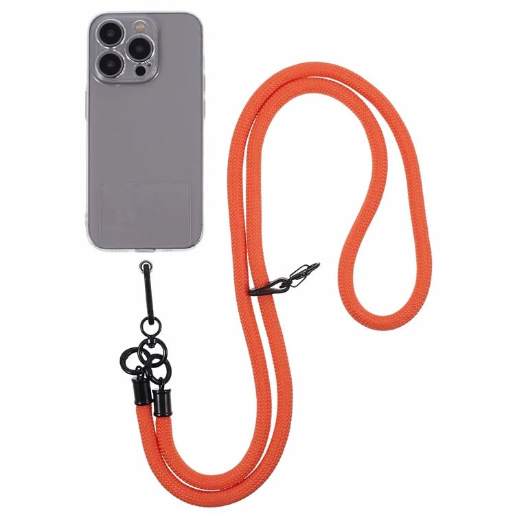 Style A Solid Color Phone Strap 10mm Crossbody Nylon Phone Charm with Clear Patch