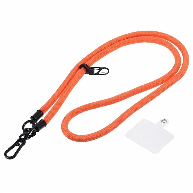 Style A Solid Color Phone Strap 10mm Crossbody Nylon Phone Charm with Clear Patch