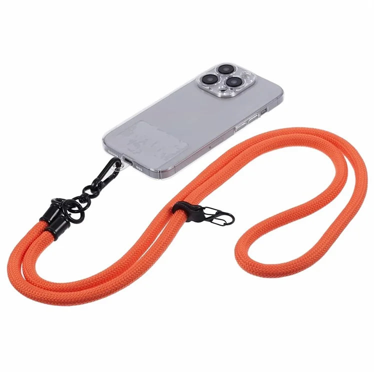 Style A Solid Color Phone Strap 10mm Crossbody Nylon Phone Charm with Clear Patch