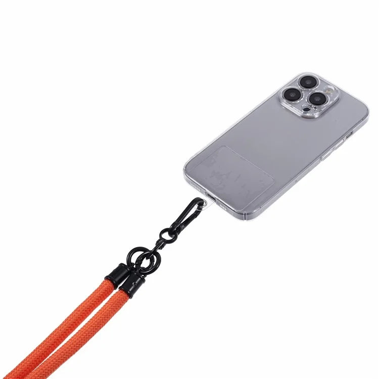 Style A Solid Color Phone Strap 10mm Crossbody Nylon Phone Charm with Clear Patch