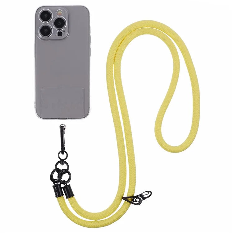 Style A Solid Color Phone Strap 10mm Crossbody Nylon Phone Charm with Clear Patch