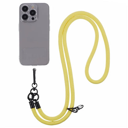 Style A Solid Color Phone Strap 10mm Crossbody Nylon Phone Charm with Clear Patch