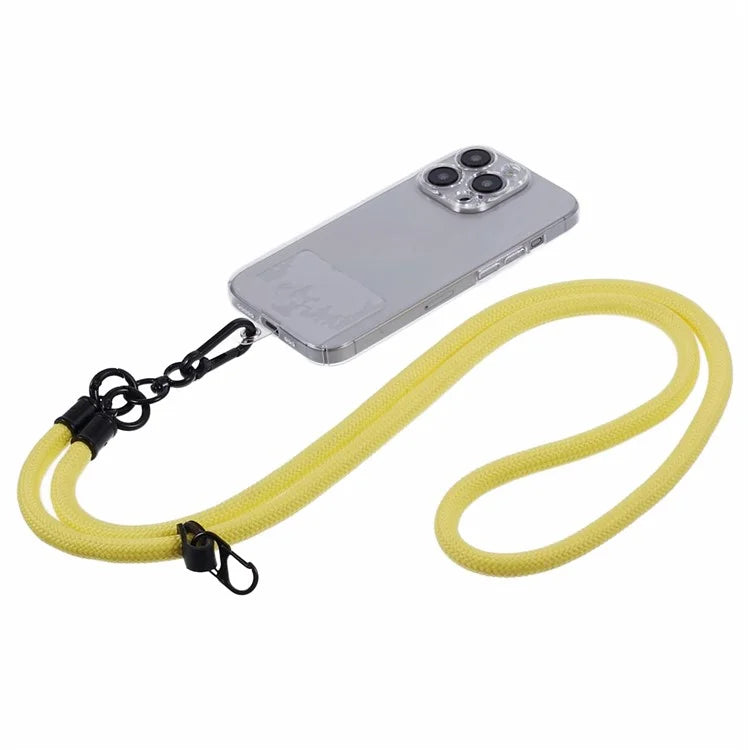 Style A Solid Color Phone Strap 10mm Crossbody Nylon Phone Charm with Clear Patch