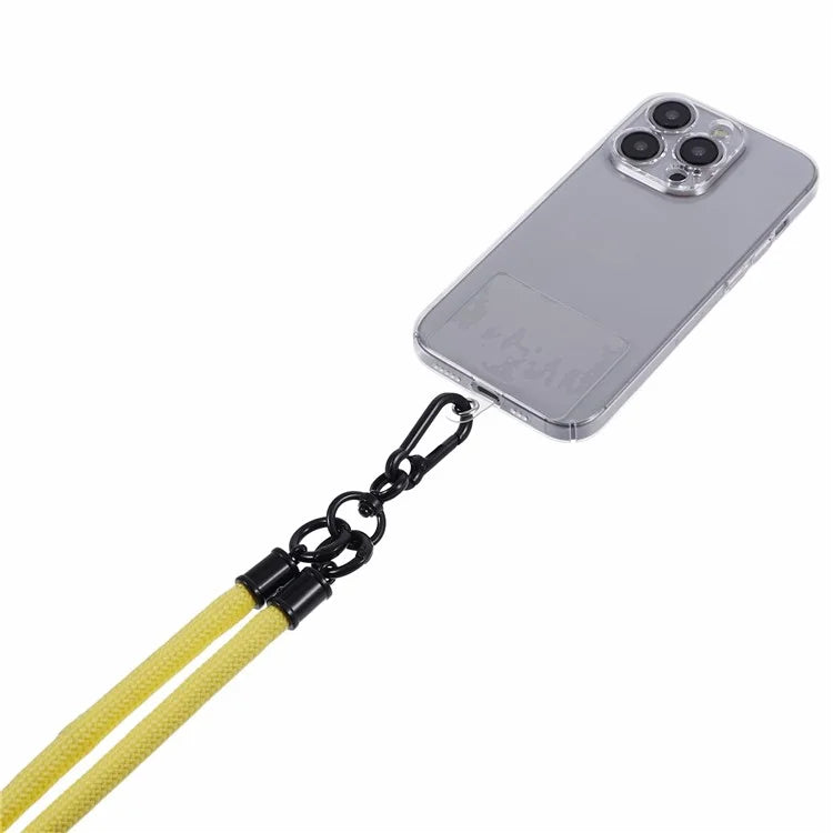 Style A Solid Color Phone Strap 10mm Crossbody Nylon Phone Charm with Clear Patch
