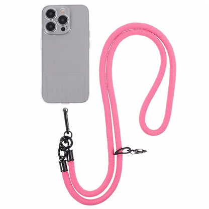 Style A Solid Color Phone Strap 10mm Crossbody Nylon Phone Charm with Clear Patch