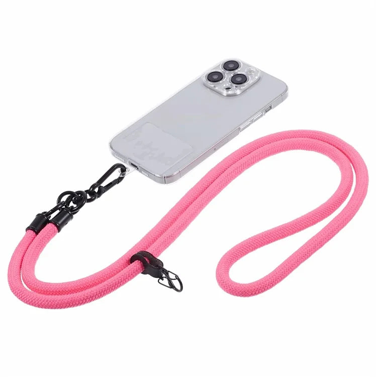 Style A Solid Color Phone Strap 10mm Crossbody Nylon Phone Charm with Clear Patch
