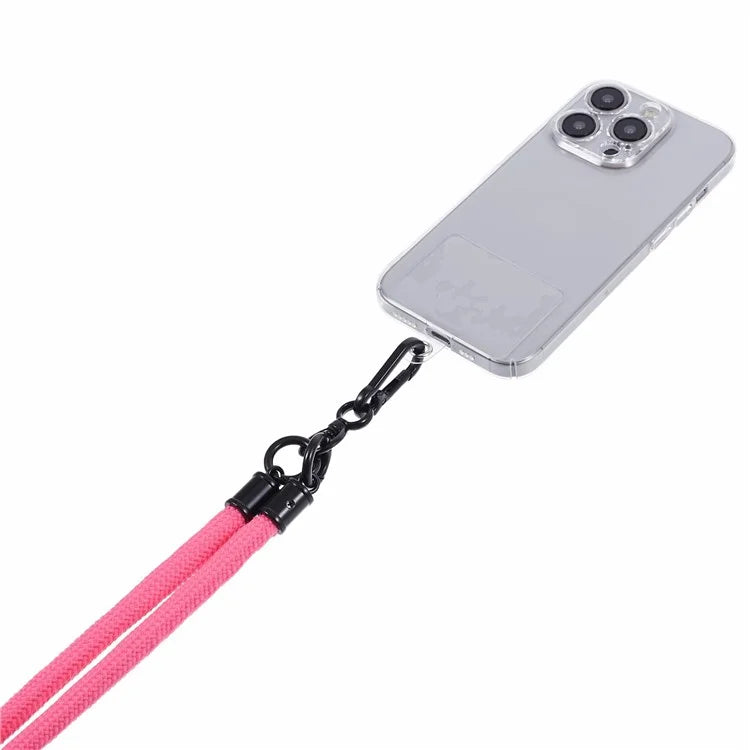 Style A Solid Color Phone Strap 10mm Crossbody Nylon Phone Charm with Clear Patch