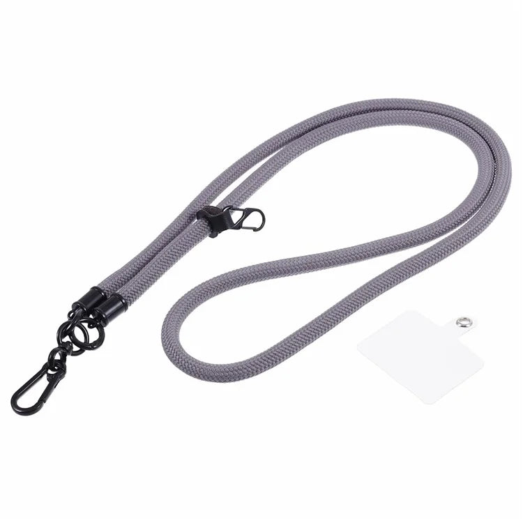 Style A Solid Color Phone Strap 10mm Crossbody Nylon Phone Charm with Clear Patch