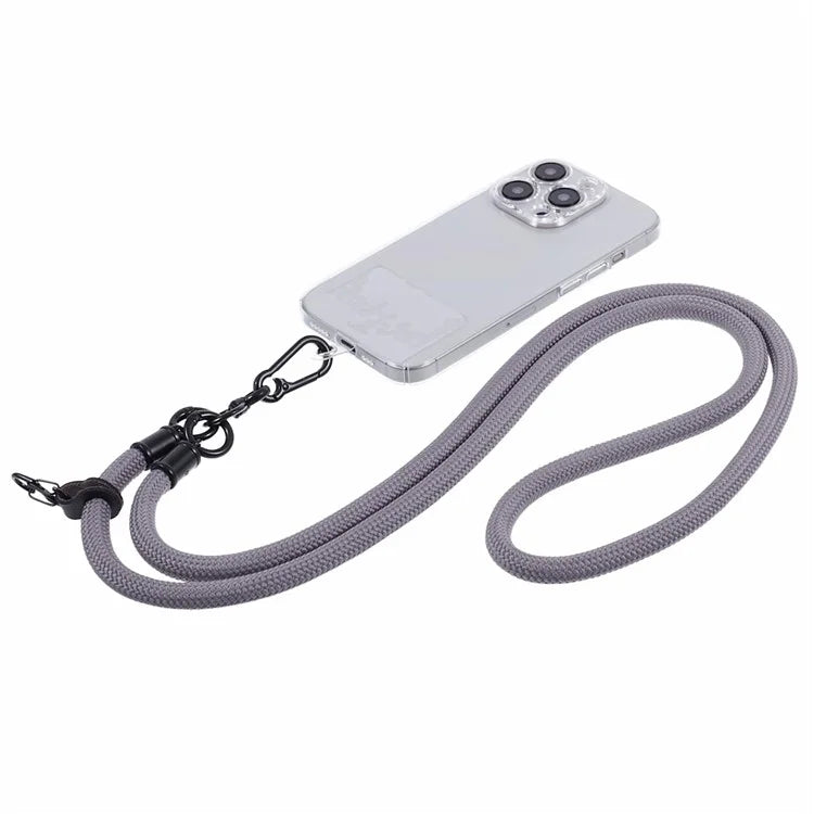 Style A Solid Color Phone Strap 10mm Crossbody Nylon Phone Charm with Clear Patch