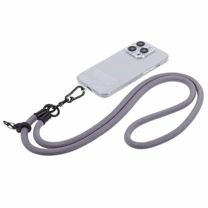 Style A Solid Color Phone Strap 10mm Crossbody Nylon Phone Charm with Clear Patch