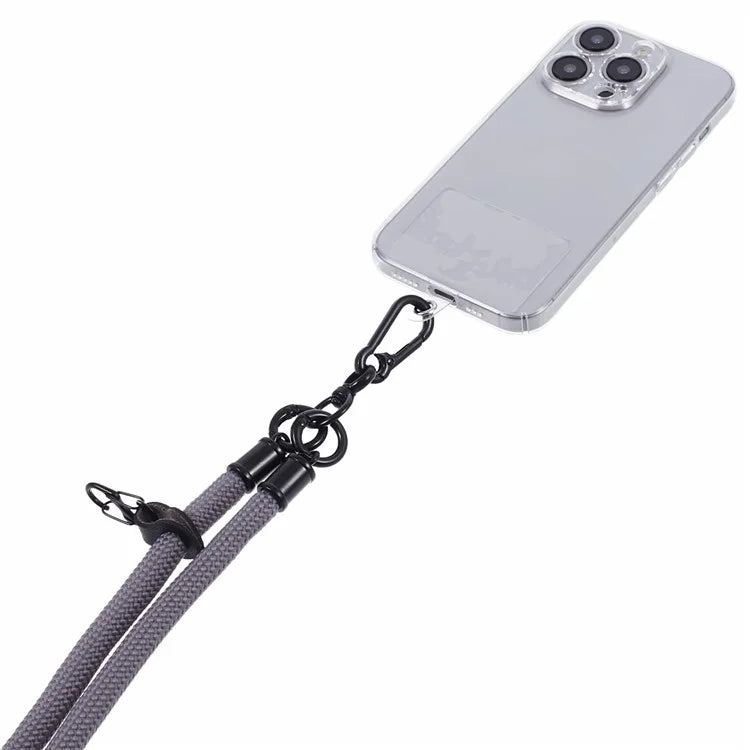 Style A Solid Color Phone Strap 10mm Crossbody Nylon Phone Charm with Clear Patch