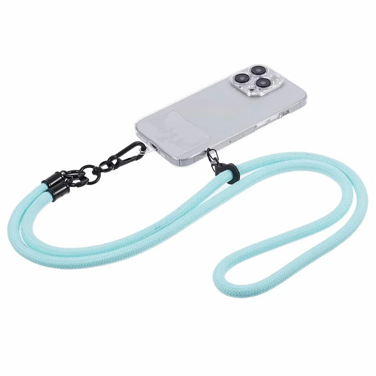 Style A Solid Color Phone Strap 10mm Crossbody Nylon Phone Charm with Clear Patch