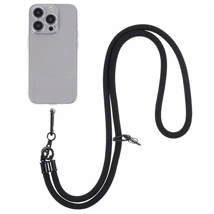 Style A Solid Color Phone Strap 10mm Crossbody Nylon Phone Charm with Clear Patch
