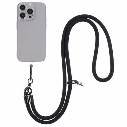 Style A Solid Color Phone Strap 10mm Crossbody Nylon Phone Charm with Clear Patch
