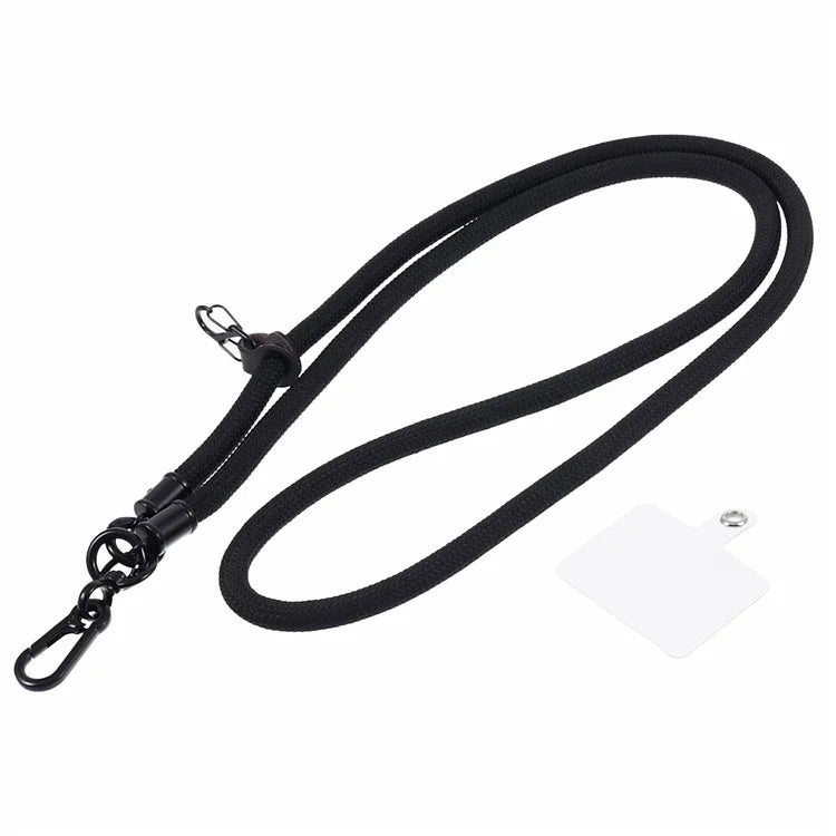 Style A Solid Color Phone Strap 10mm Crossbody Nylon Phone Charm with Clear Patch