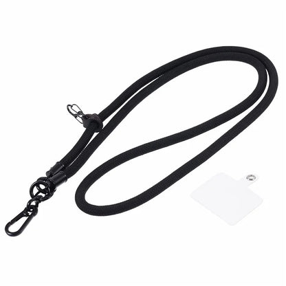 Style A Solid Color Phone Strap 10mm Crossbody Nylon Phone Charm with Clear Patch