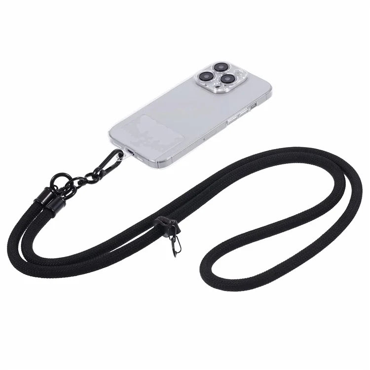 Style A Solid Color Phone Strap 10mm Crossbody Nylon Phone Charm with Clear Patch