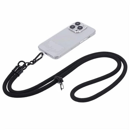 Style A Solid Color Phone Strap 10mm Crossbody Nylon Phone Charm with Clear Patch