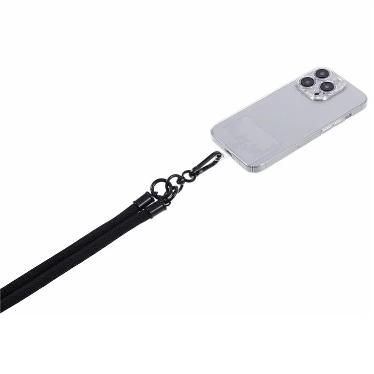 Style A Solid Color Phone Strap 10mm Crossbody Nylon Phone Charm with Clear Patch