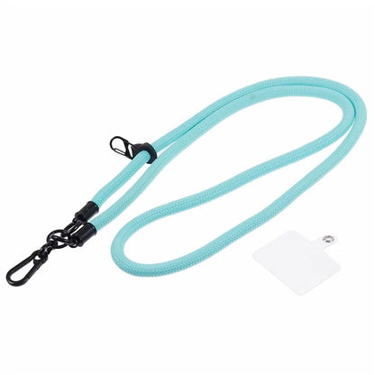 Style A Solid Color Phone Strap 10mm Crossbody Nylon Phone Charm with Clear Patch