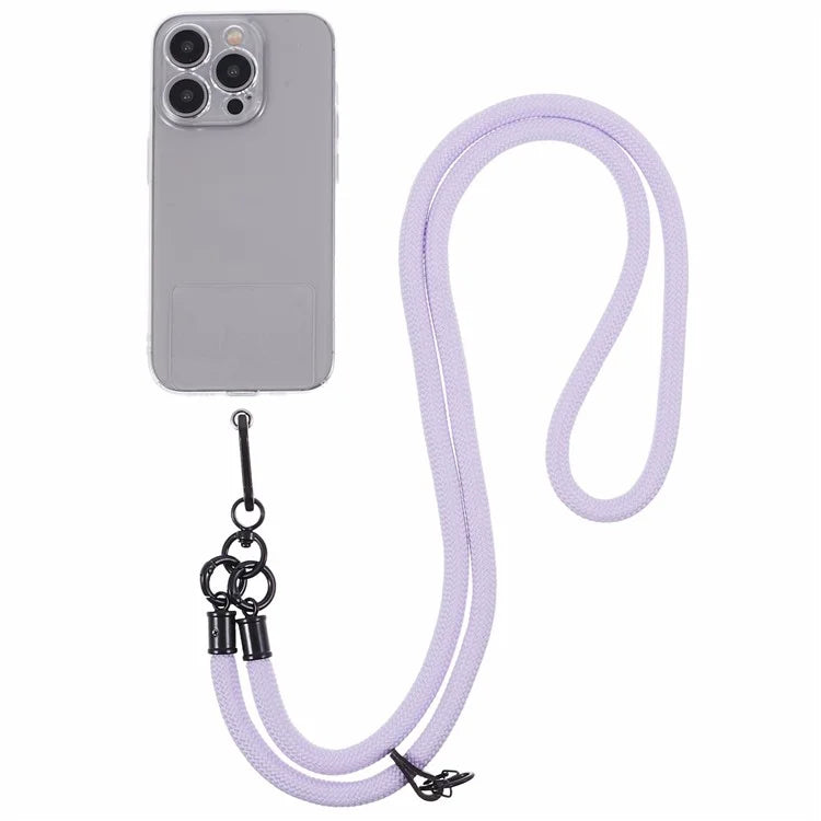 Style A Solid Color Phone Strap 10mm Crossbody Nylon Phone Charm with Clear Patch