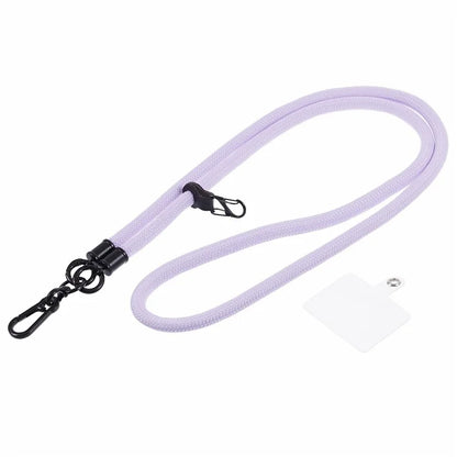 Style A Solid Color Phone Strap 10mm Crossbody Nylon Phone Charm with Clear Patch