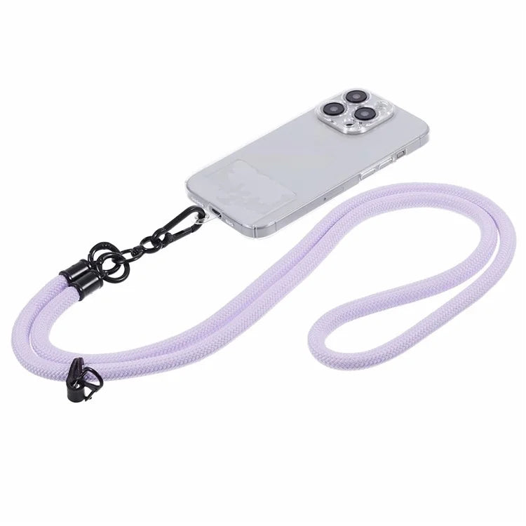 Style A Solid Color Phone Strap 10mm Crossbody Nylon Phone Charm with Clear Patch