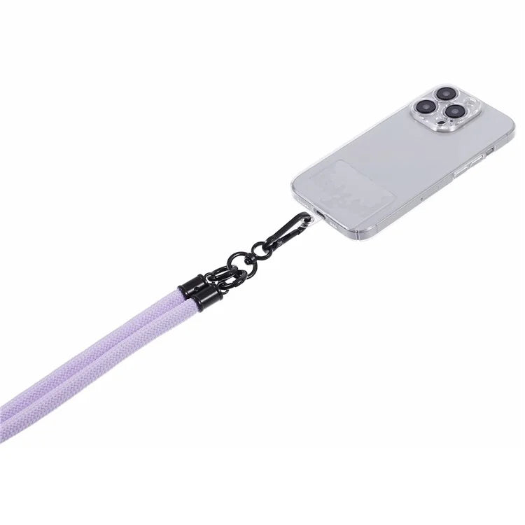 Style A Solid Color Phone Strap 10mm Crossbody Nylon Phone Charm with Clear Patch
