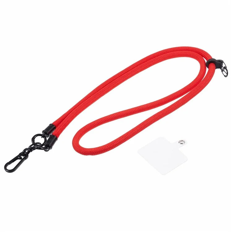 Style A Solid Color Phone Strap 10mm Crossbody Nylon Phone Charm with Clear Patch