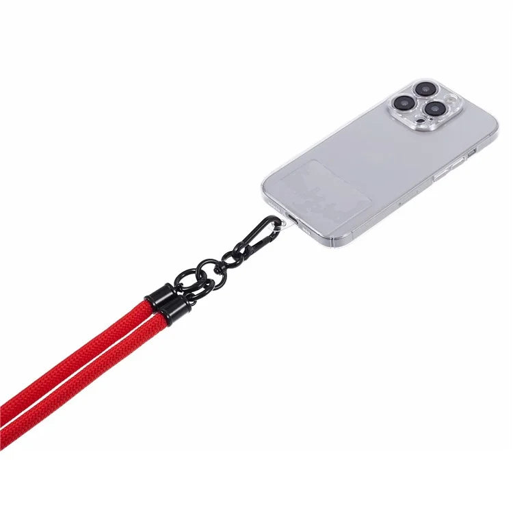 Style A Solid Color Phone Strap 10mm Crossbody Nylon Phone Charm with Clear Patch