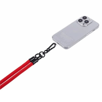 Style A Solid Color Phone Strap 10mm Crossbody Nylon Phone Charm with Clear Patch