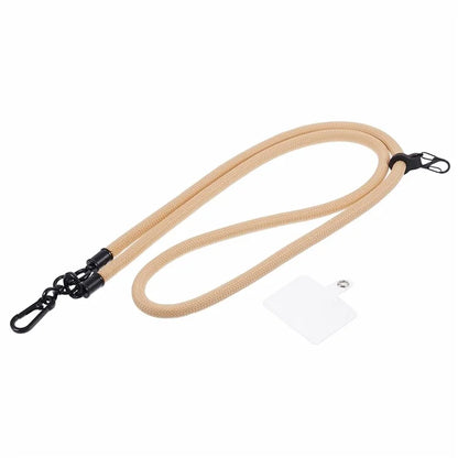 Style A Solid Color Phone Strap 10mm Crossbody Nylon Phone Charm with Clear Patch