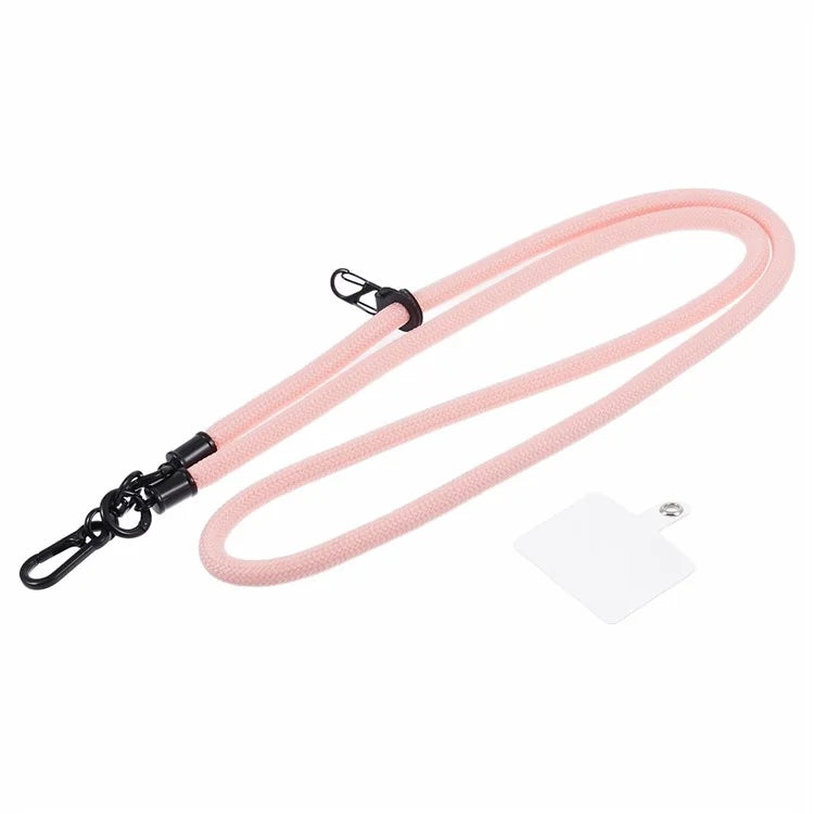 Style A Solid Color Phone Strap 10mm Crossbody Nylon Phone Charm with Clear Patch