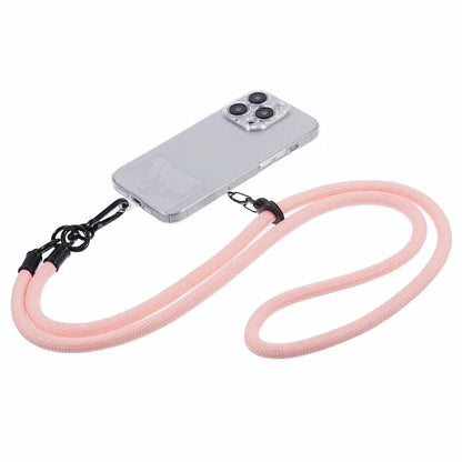 Style A Solid Color Phone Strap 10mm Crossbody Nylon Phone Charm with Clear Patch