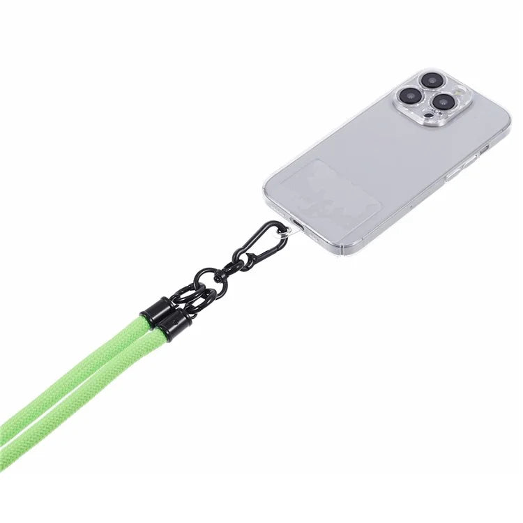 Style A Solid Color Phone Strap 10mm Crossbody Nylon Phone Charm with Clear Patch