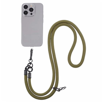 Style A Solid Color Phone Strap 10mm Crossbody Nylon Phone Charm with Clear Patch