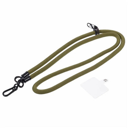 Style A Solid Color Phone Strap 10mm Crossbody Nylon Phone Charm with Clear Patch