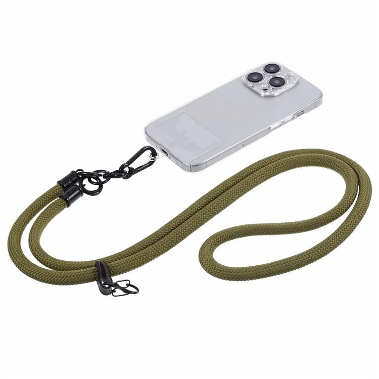 Style A Solid Color Phone Strap 10mm Crossbody Nylon Phone Charm with Clear Patch