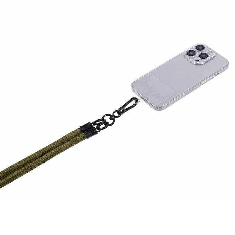 Style A Solid Color Phone Strap 10mm Crossbody Nylon Phone Charm with Clear Patch