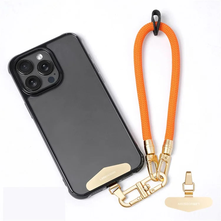 LEEU DESIGN 30cm Smartphone Strap Cell Phone Polyester Lanyard with Metal Tether Tab
