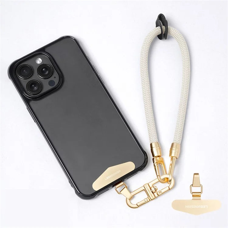 LEEU DESIGN 30cm Smartphone Strap Cell Phone Polyester Lanyard with Metal Tether Tab