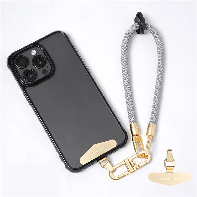 LEEU DESIGN 30cm Smartphone Strap Cell Phone Polyester Lanyard with Metal Tether Tab