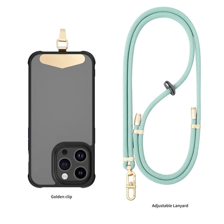 LEEU DESIGN 120cm Smartphone Shoulder Strap with Metal Tether Tab, Adjustable Cell Phone Polyester Lanyard